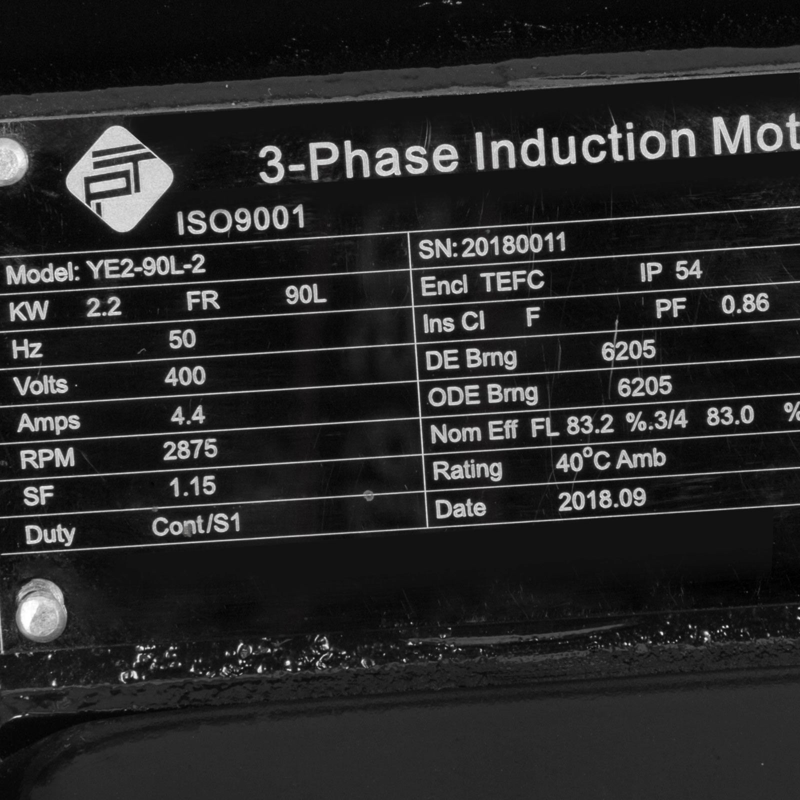 B3 Electric Motor Ye2-90s-2 Ac 1.5kw 4 Polos Heavy Duty Universal 2830/min