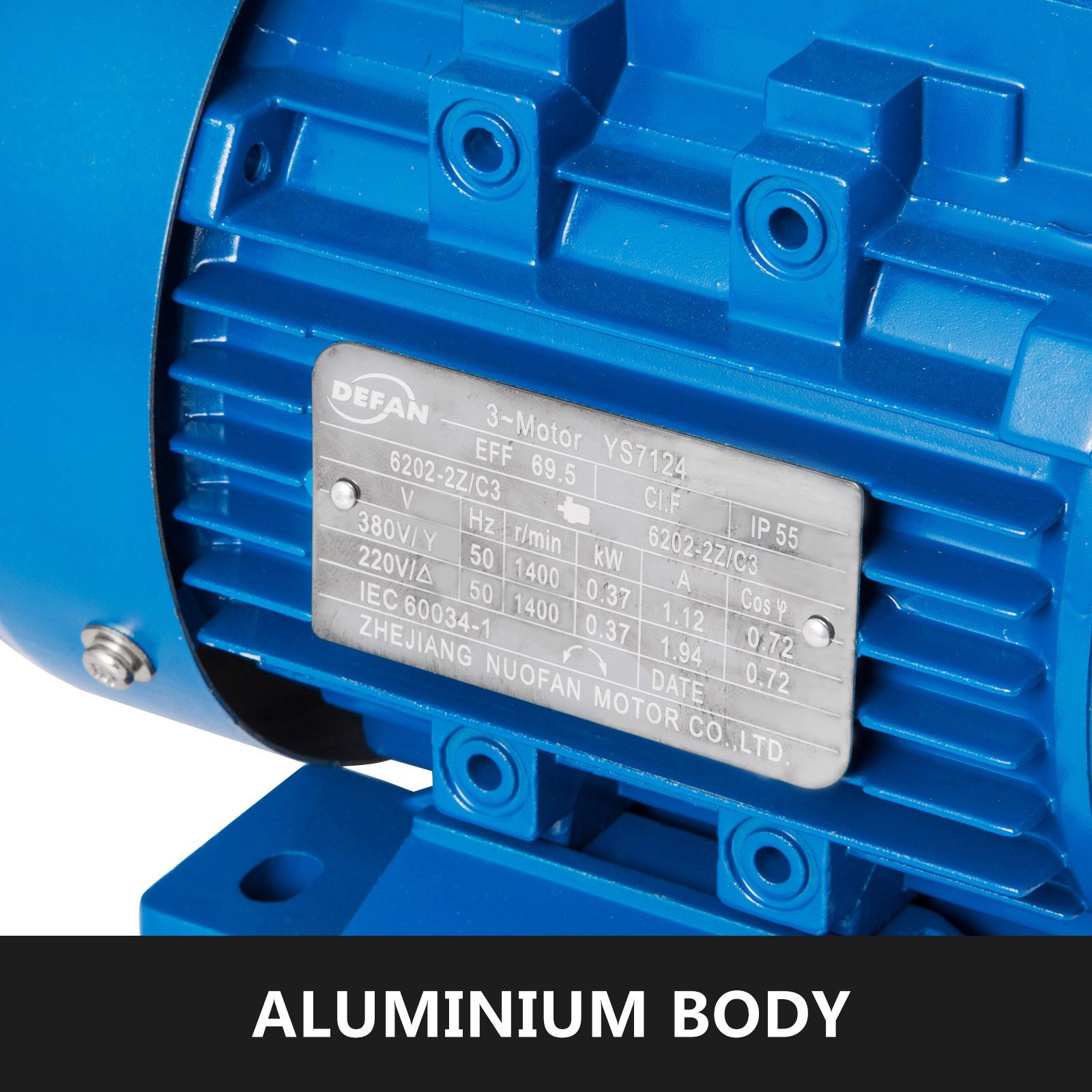 Motor Eléctrico Ca 370w 1500rpm Motor Asíncrono Trifásico B3 Montaje 4 Polos