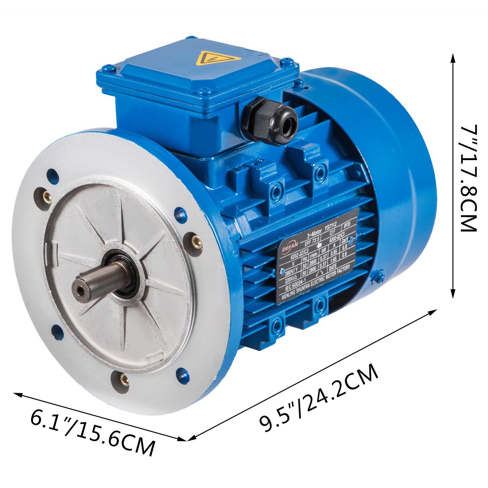 0.37kw 3000 rpm/min Alternador Trifásico Asincronismo Aluminio Fácil Transporte