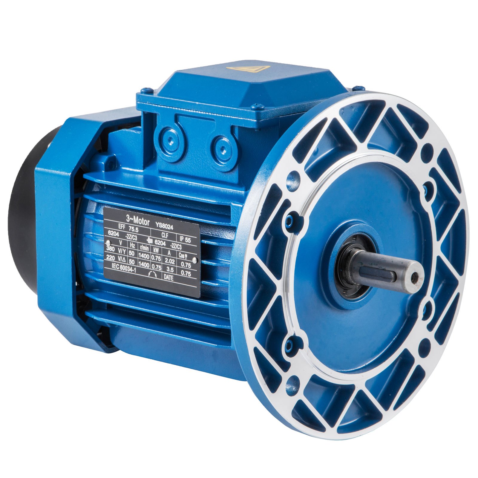 Motor Eléctrico 750w B5 4 Polos 3 Fases 1500 Rpm 400 V Ca Base Rígida 19 Mm