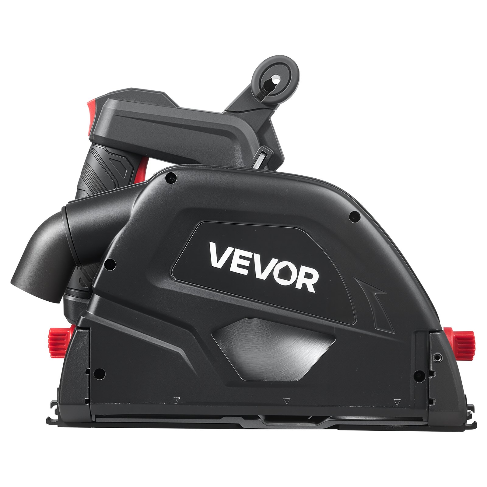 VEVOR Sierra Circular de Inmersión Hoja de Carburo de 165,1 mm con 48 Dientes, Ajuste de Ángulo de 0 a 45°, Profundidad de Corte de 55 mm, para Madera y Plástico, Negro, Riel Guía No Incluido