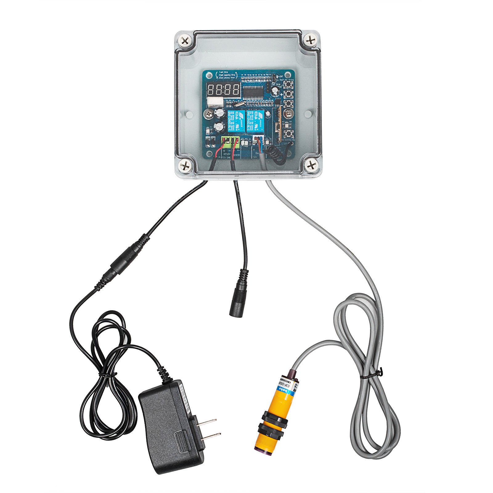 VEVOR Kit de Abridor de Puerta de Gallinero 32 x 30cm Puerta Automática para Gallinero con Temporizador de Abridor de Puerta de Gallinero de Sensor