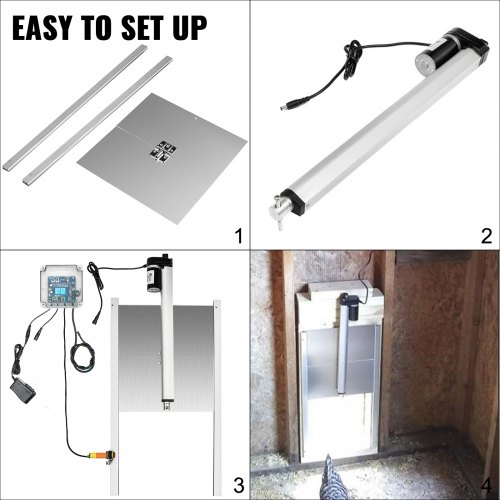VEVOR Abridor de puerta de gallinero Tamaño de 32 x 30cm Puerta automática para gallinero de control remoto de la velocidad de motor de 5mm/s