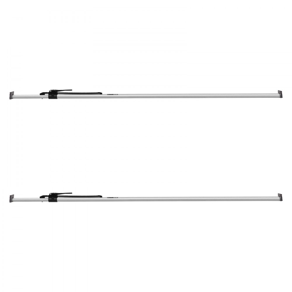 VEVOR 2 Barras de Carga, con Trinquete Ajustables 2261-2641 mm, Barra Estabilizadora de Acero con Almohadillas Antideslizantes, para Camionetas, SUV, Minivans, 2260 x 80 x 100 mm, Color Plata