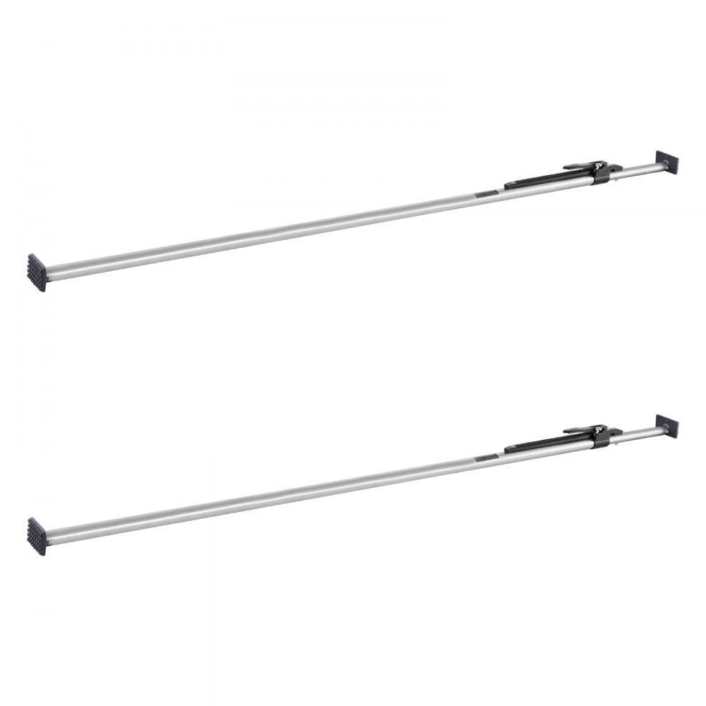VEVOR 2 Barras de Carga, con Trinquete Ajustables 2261-2641 mm, Barra Estabilizadora de Acero con Almohadillas Antideslizantes, para Camionetas, SUV, Minivans, 2260 x 80 x 100 mm, Color Plata