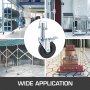VEVOR Ruedas Giratorias de Goma para Andamios, 12 cm, Ruedas Giratorias de 360° con Doble Bloqueo, Juego de 4 Piezas, Capacidad de Carga 127 kg por Rueda, para Carros, Muebles, Industrias