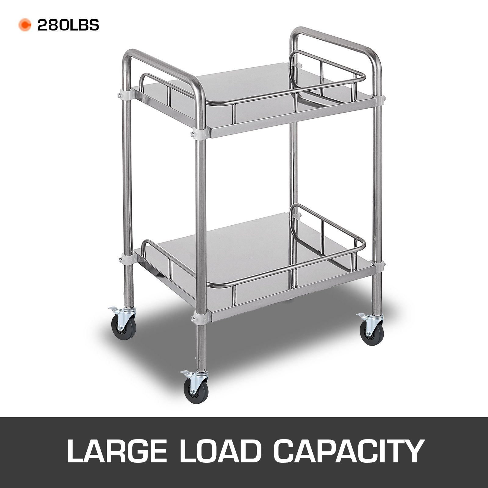 VEVOR Ruedas Giratorias de Goma para Andamios, 12 cm, Ruedas Giratorias de 360° con Doble Bloqueo, Juego de 4 Piezas, Capacidad de Carga 127 kg por Rueda, para Carros, Muebles, Industrias