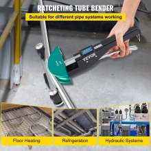 VEVOR Doblador de Tubos de Trinquete 7 Matrices 6-22 mm Kit de Dobladora de Tubos de Aleación de Aluminio Ángulo de Doblado 90° Curvadora de Aleación de Aluminio para Tubos de Cobre, Aluminio y Acero