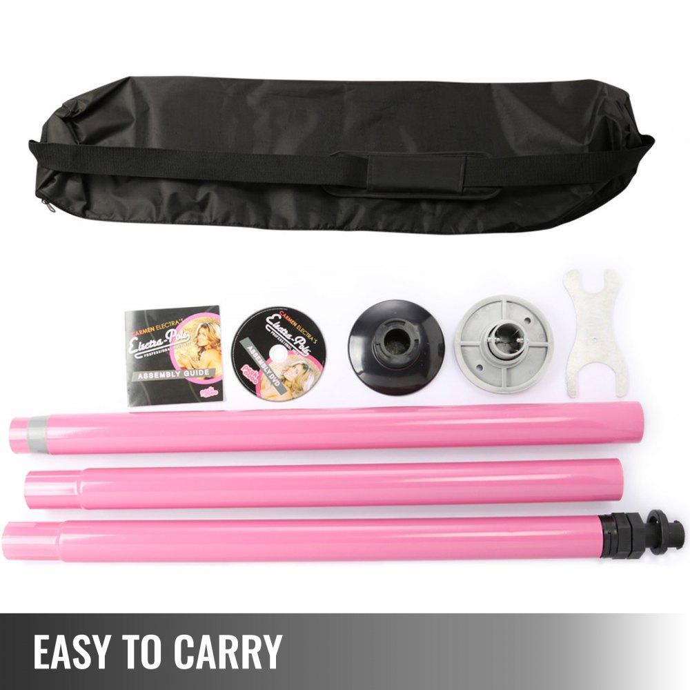 Barra con Mecanismo de Bloqueo de 50 mm Portátil para Pole Dance Striptease Exótico Fitness ROSA