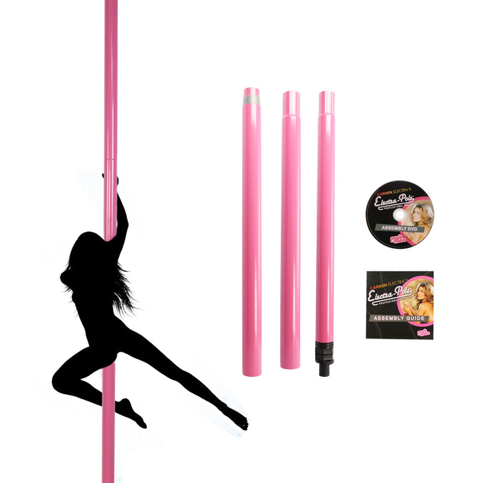 Barra con Mecanismo de Bloqueo de 50 mm Portátil para Pole Dance Striptease Exótico Fitness ROSA
