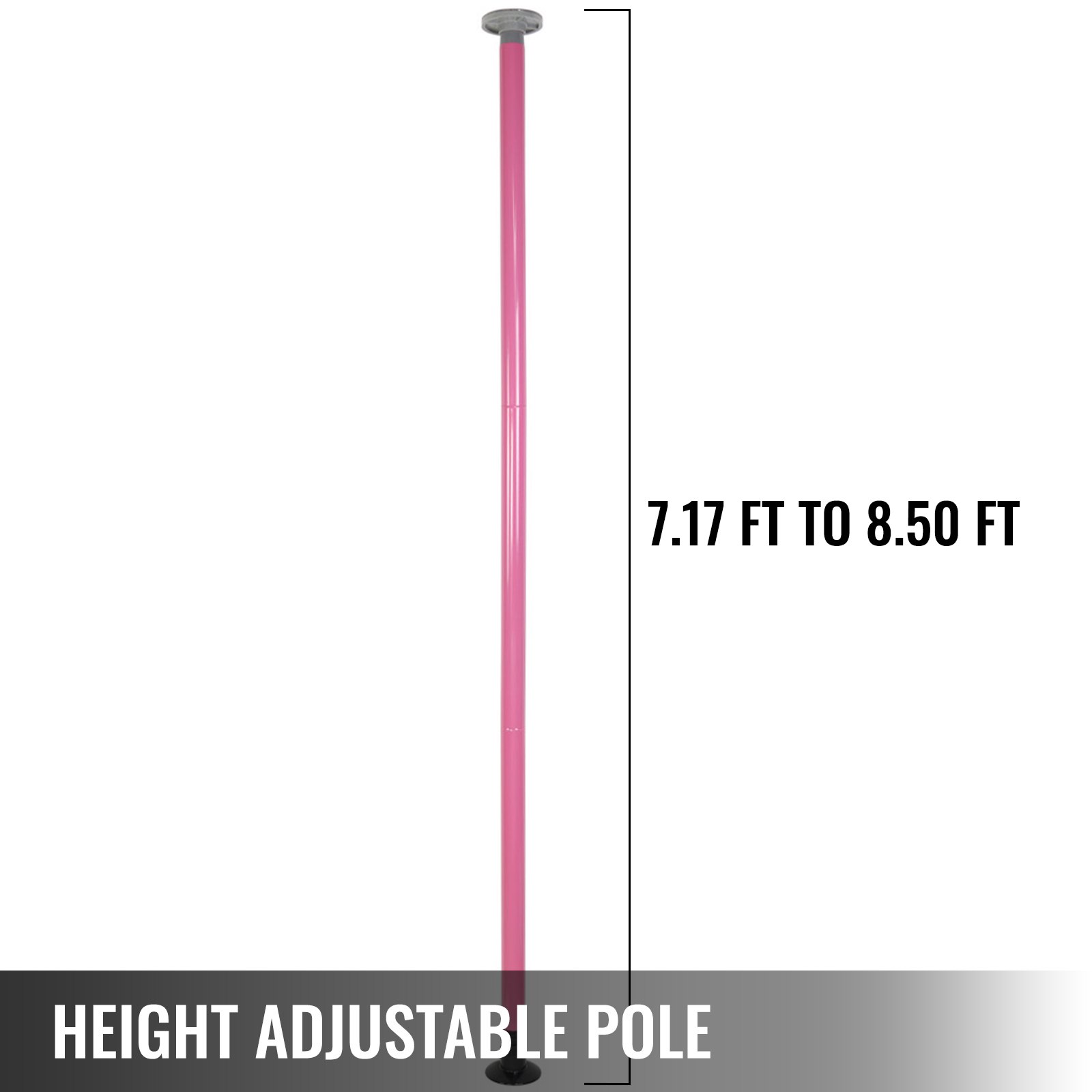 Barra con Mecanismo de Bloqueo de 50 mm Portátil para Pole Dance Striptease Exótico Fitness ROSA