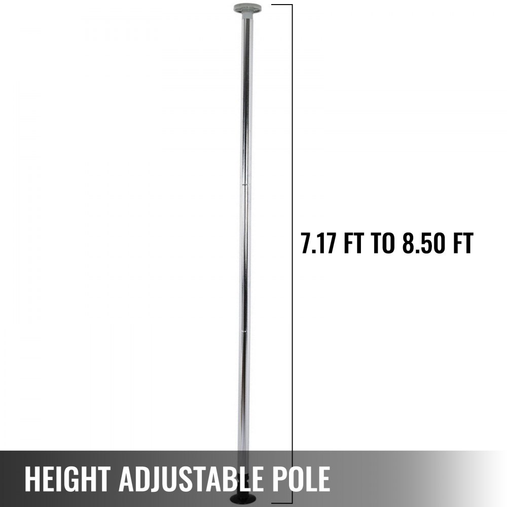 Barra con Mecanismo de Bloqueo de 50 mm Portátil para Pole Dance Striptease Exótico Fitness SILVER