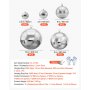 VEVOR Mirror Disco Ball 80/100/150/200/300 mm 17-Pack with Hanging Ring, for Party Home Decoration Stage Props DJ Dance Club, 2 Mirror Tile Sizes, Reflects Light, Wedding Birthday Decor, Silver