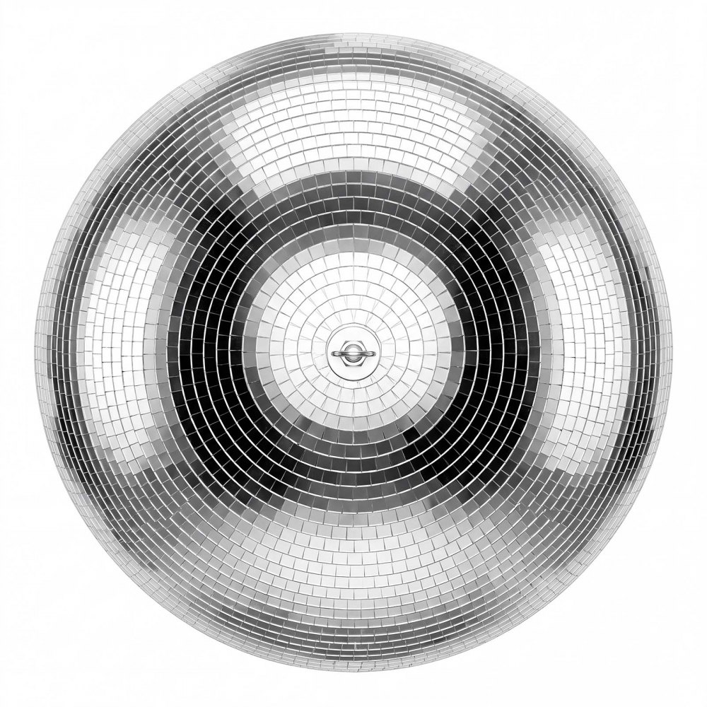 VEVOR Mirror Disco Ball 600 mm Silver Reflective Ball with Hanging Ring, for Party Home Decoration Stage Props DJ Dance Club, 2 Mirror Tile Sizes, Reflects Light, Large Wedding Music Birthday Decor