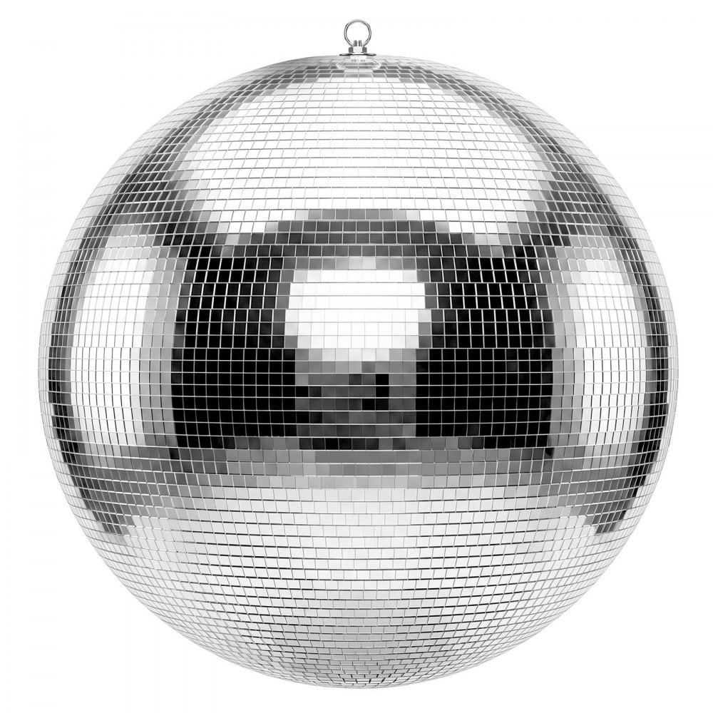 VEVOR Mirror Disco Ball 600 mm Silver Reflective Ball with Hanging Ring, for Party Home Decoration Stage Props DJ Dance Club, 2 Mirror Tile Sizes, Reflects Light, Large Wedding Music Birthday Decor