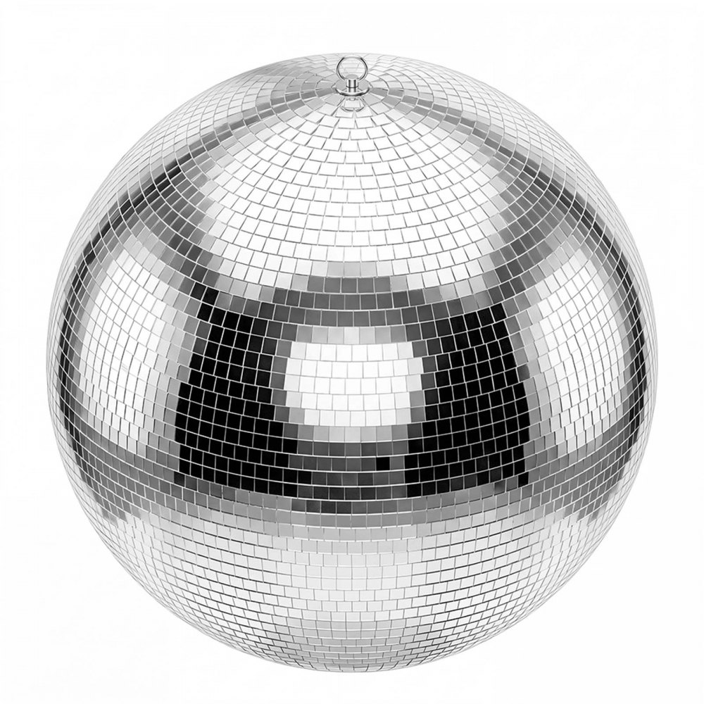 VEVOR Mirror Disco Ball 600 mm Silver Reflective Ball with Hanging Ring, for Party Home Decoration Stage Props DJ Dance Club, 2 Mirror Tile Sizes, Reflects Light, Large Wedding Music Birthday Decor