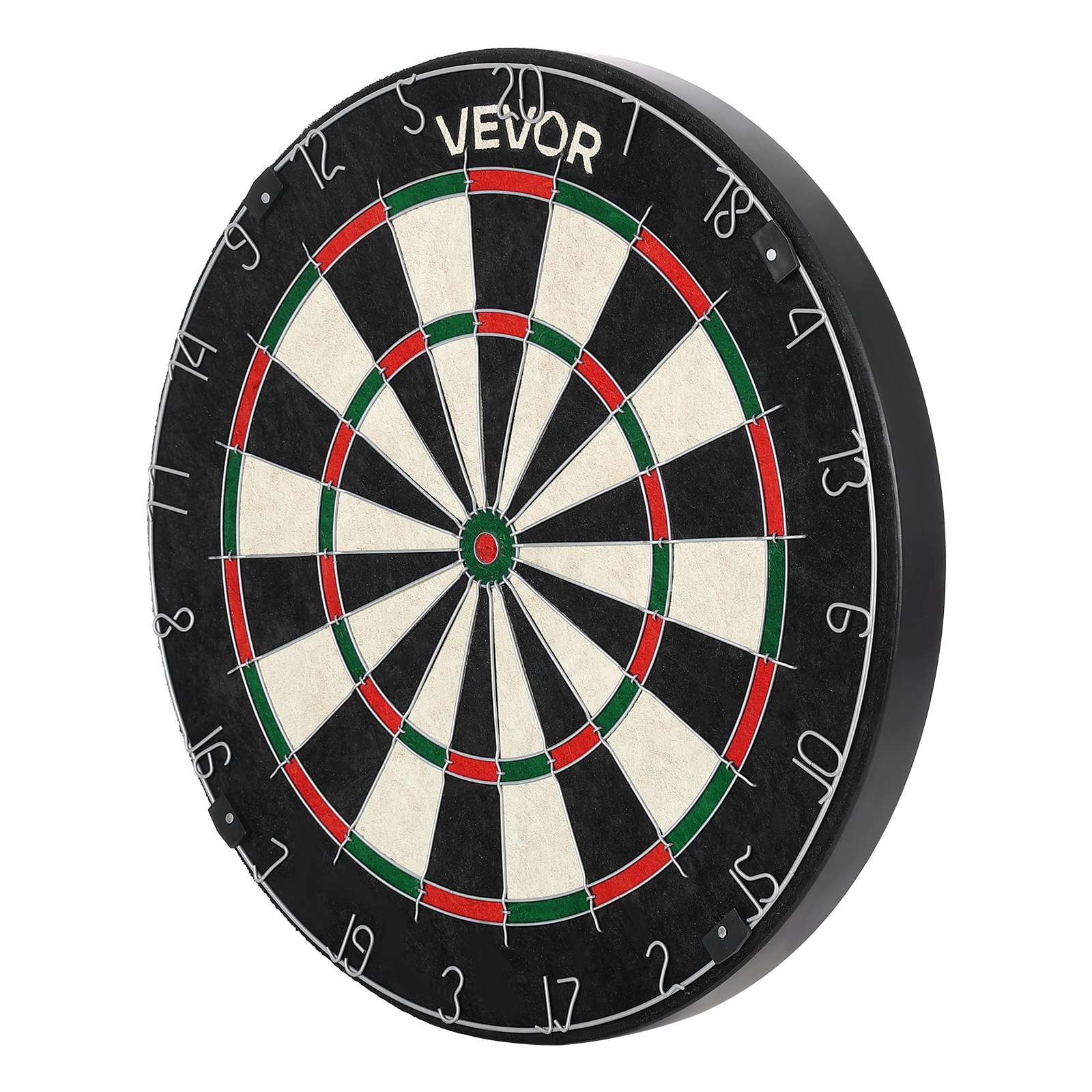 VEVOR Diana de 451 mm con 6 Dardos con Punta de Acero y Kit de Puntuación, Fibra de Sisal Autorreparable, con Diana sin Grapas y Anillo Giratorio, para Familiares, Amigos, Pareja o Padres, Negro
