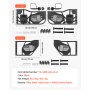 VEVOR Puerta Tubular Compatibles con Jeep Wrangler JK Unlimited 2007-2018, 4 Puertas de Tubo Delanteras y Traseras de Acero con Espejos Laterales Bolsa de Almacenamiento Almohadillas de Goma Pestillos