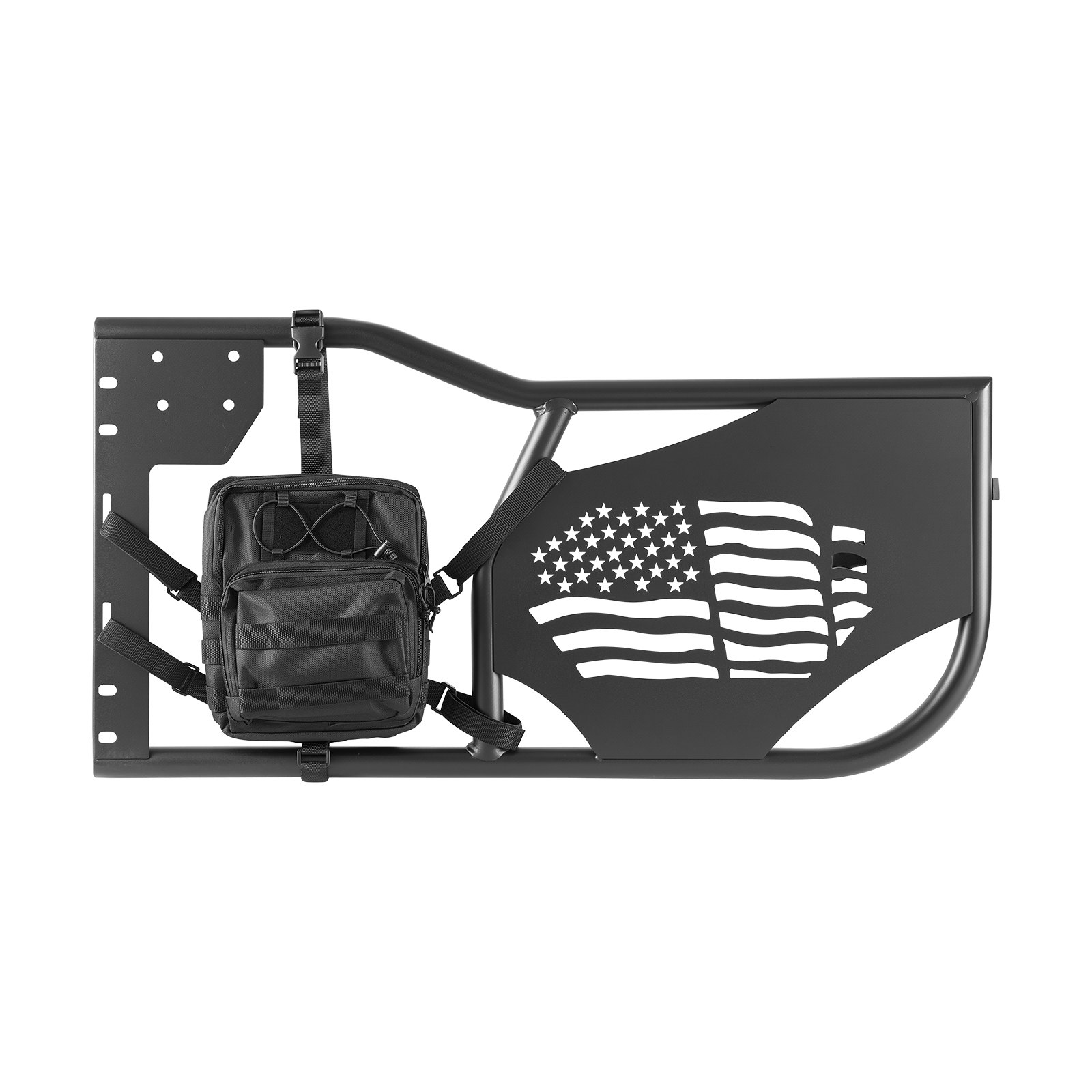 VEVOR Puerta Tubular Compatibles con Jeep Wrangler JK Unlimited 2007-2018, 4 Puertas de Tubo Delanteras y Traseras de Acero con Espejos Laterales Bolsa de Almacenamiento Almohadillas de Goma Pestillos