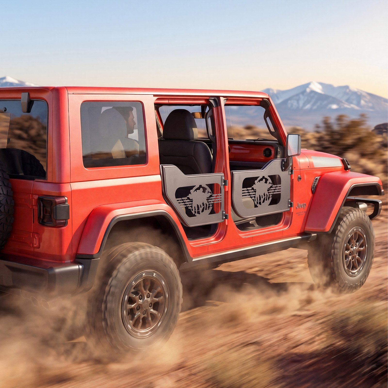 VEVOR Puertas Tubulares para Jeep, 4 Puertas, Compatibles con Jeep Wrangler JL 2018-2026 y Gladiator JT 2020-2026, con Diseño de Soldado, Delanteras y Traseras Tubulares, con Espejos Laterales