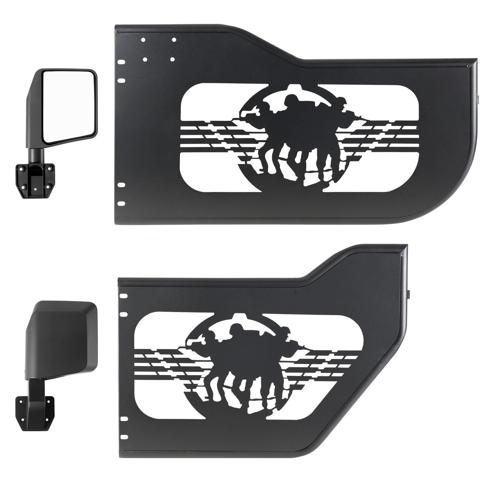VEVOR Puertas Tubulares para Jeep, 4 Puertas, Compatibles con Jeep Wrangler JL 2018-2026 y Gladiator JT 2020-2026, con Diseño de Soldado, Delanteras y Traseras Tubulares, con Espejos Laterales