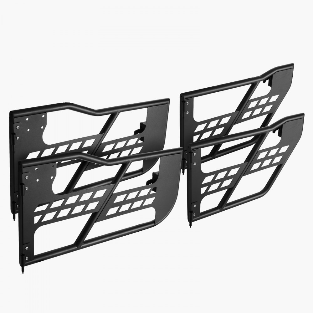 VEVOR Jeep hunting-style tubular doors (4-door) with heavy-duty hinges and OE locking mechanism, Jeep doors with rubber padding and hardened steel tubing, fits Jeep Wrangler JK 2007-2018