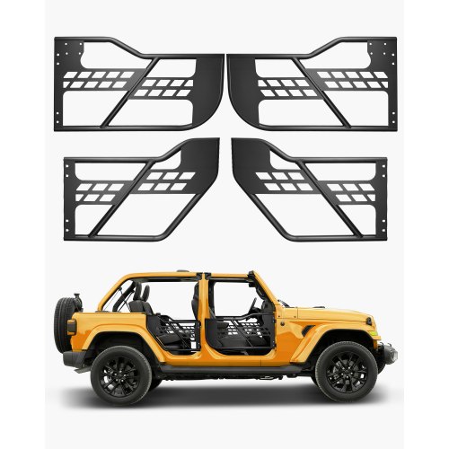 VEVOR Puertas Tubulares, 4 Puertas, Estilo Caza, con Bisagras Resistentes y Pestillo OE, con Almohadillas de Goma, para Jeep Wrangler JL 2018-2024 y Jeep Gladiator JT 2020-2024, 916 x 516 x 102 mm