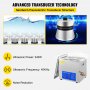 VEVOR Limpiador ultrasónico 10L Limpiador Ultrasonidos Profesional de Acero Inoxidable, 240W Máquina de Ultrasonido con Temporizador Digital, Temperatura Ajustable, para Joyas, Relojes, Laboratorio
