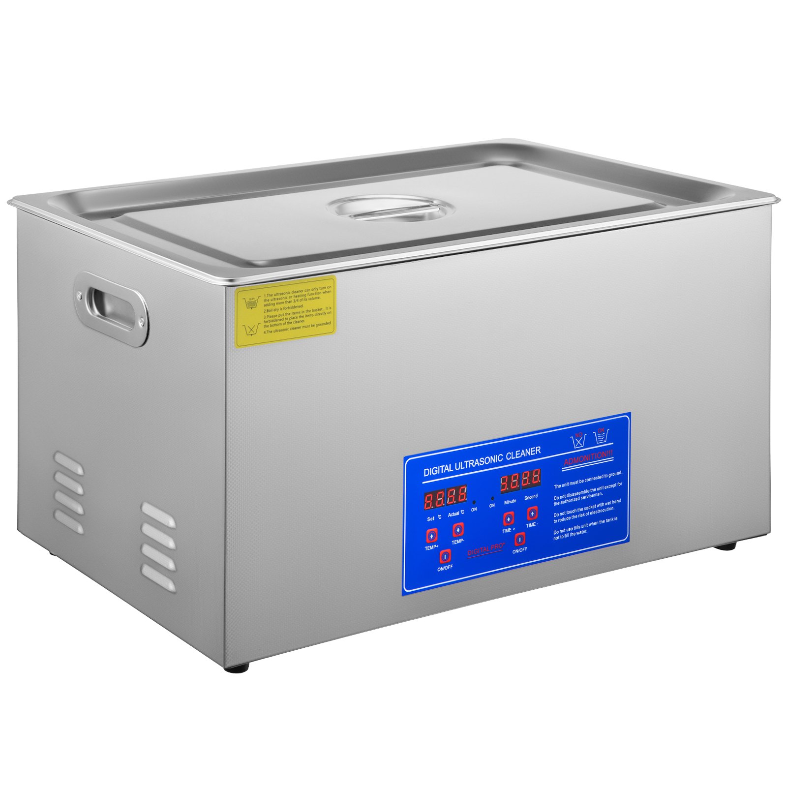 VEVOR Limpiador ultrasónico, 22L Limpiador Ultrasonidos Profesional de Acero Inoxidable, 480W Máquina de Ultrasonido con Temporizador Digital, Temperatura Ajustable, para Joyas, Relojes, Laboratorio