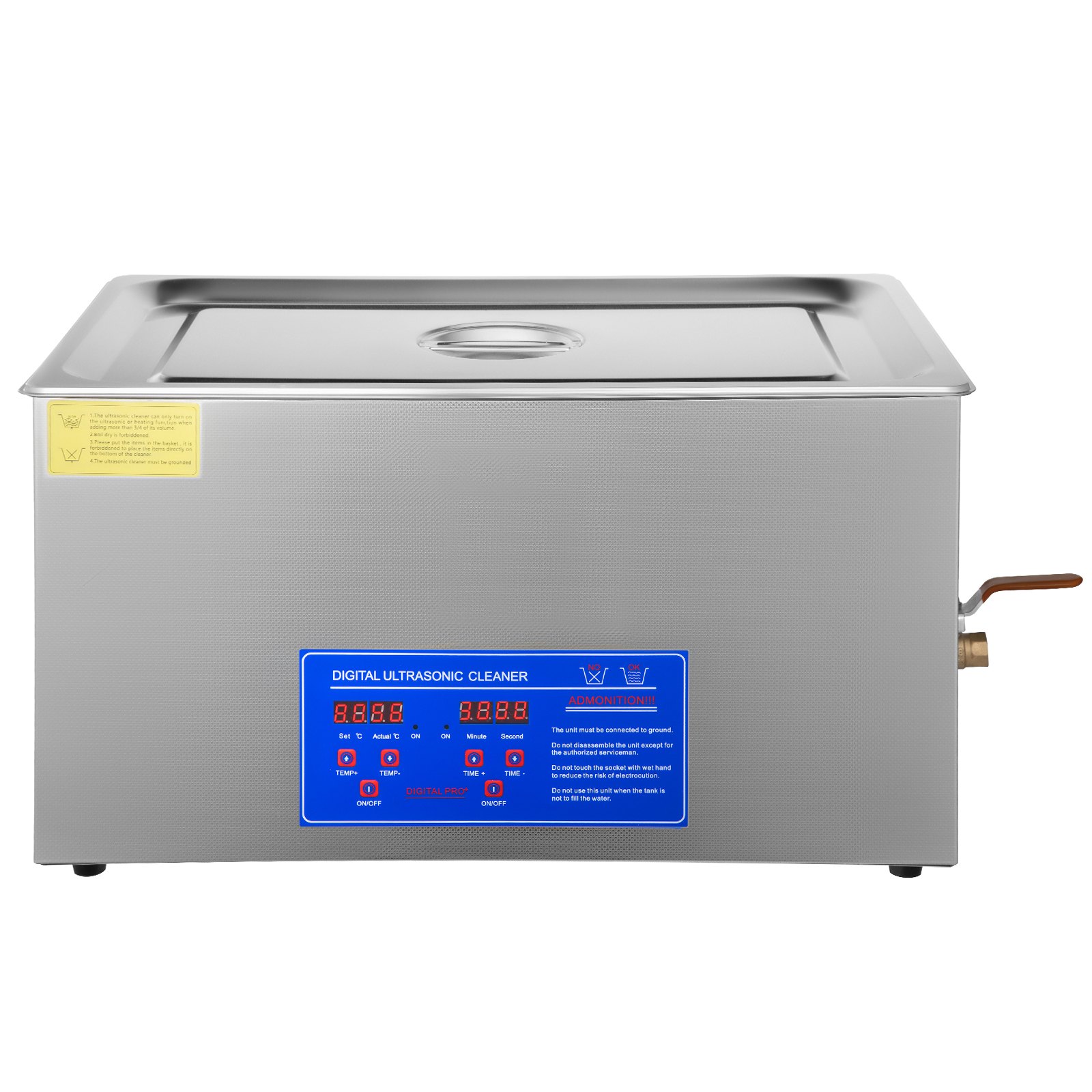 VEVOR Limpiador ultrasónico, 22L Limpiador Ultrasonidos Profesional de Acero Inoxidable, 480W Máquina de Ultrasonido con Temporizador Digital, Temperatura Ajustable, para Joyas, Relojes, Laboratorio