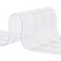 Cortina de tiras transparentes VEVOR con tiras curvas superpuestas de PVC transparente.