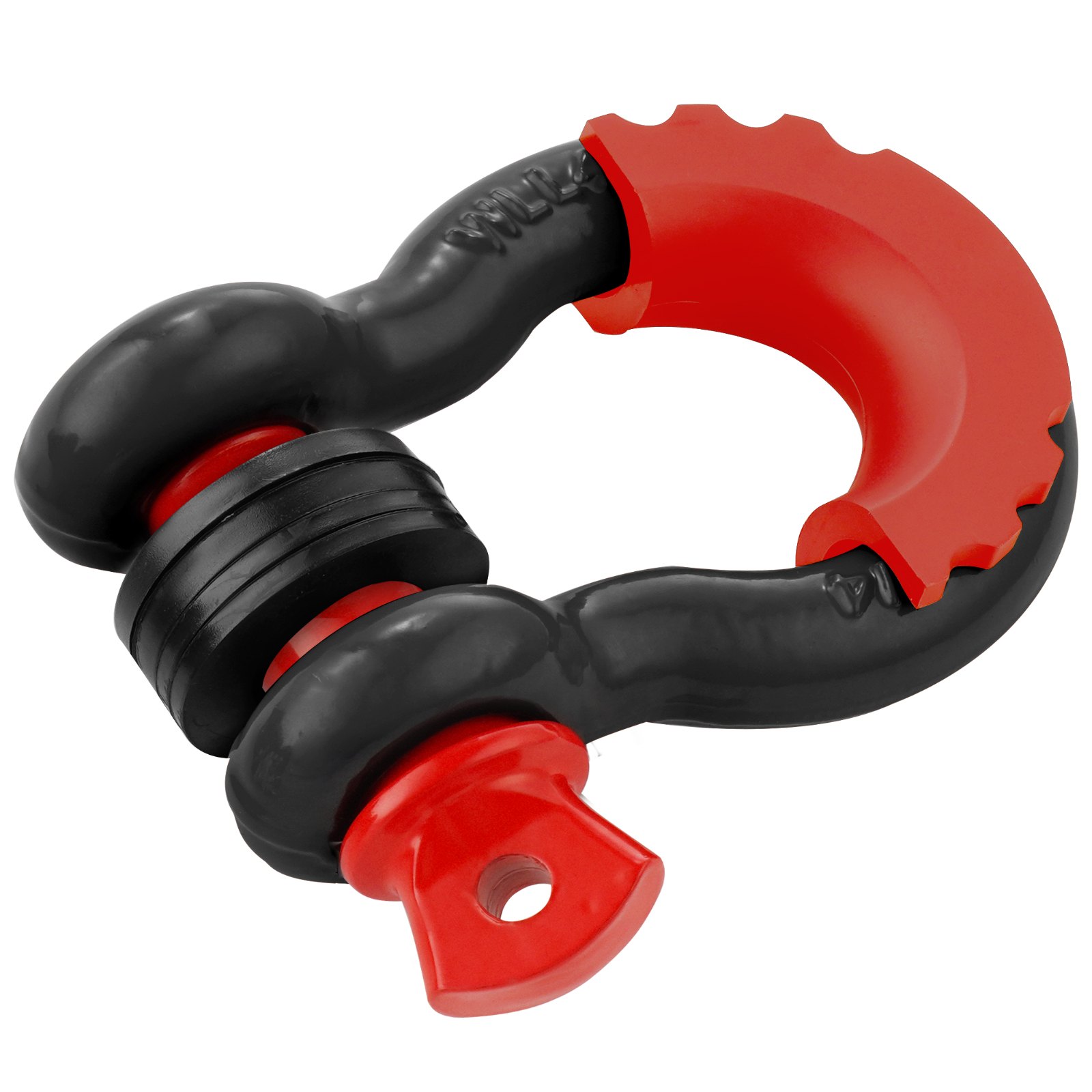 VEVOR Grillete con anilla en D de 3/4", paquete de 2 grilletes de acero de aleación de 62832 libras (28,5 toneladas) de resistencia a la rotura con pasador de tornillo de 7/8", aisladores y arandelas, grillete de recuperación de vehículos todoterreno resistente para camión Jeep, negro