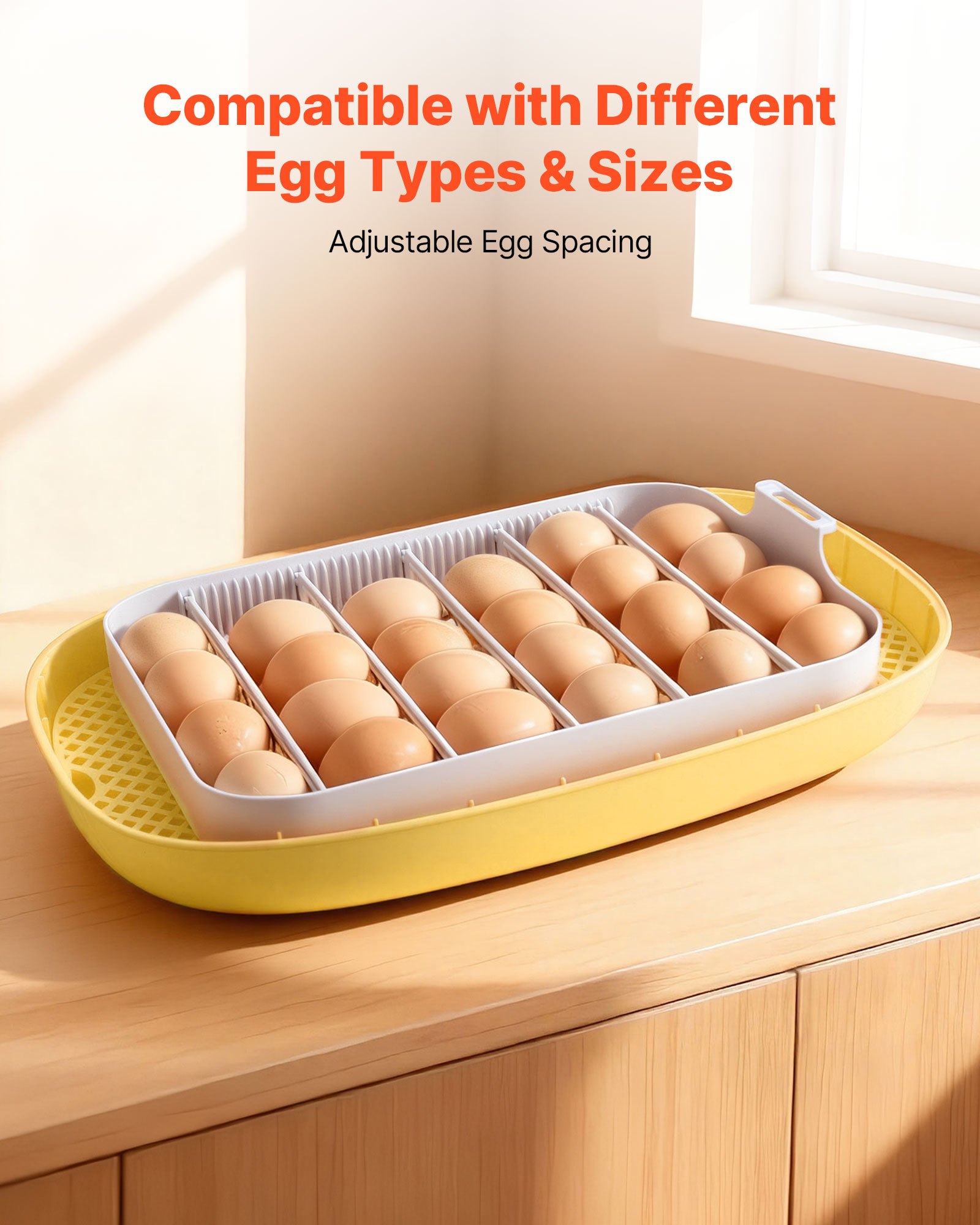 VEVOR Incubadora de 24 Huevos de Gallina, Volteadora Automática con Luz LED, Control de Temperatura, Muestra de Humedad, Ventana Transparente con Vista 360°, Recarga Automática de Agua, 435x260x215 mm
