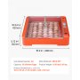 VEVOR Incubadora de 36 Huevos, Volteadora Automática con Indicador LED y Bandeja de Agua, Control de Temperatura y Humedad, Ventana Transparente 360°, para Pollitos, Patos, Gansos y Codornices