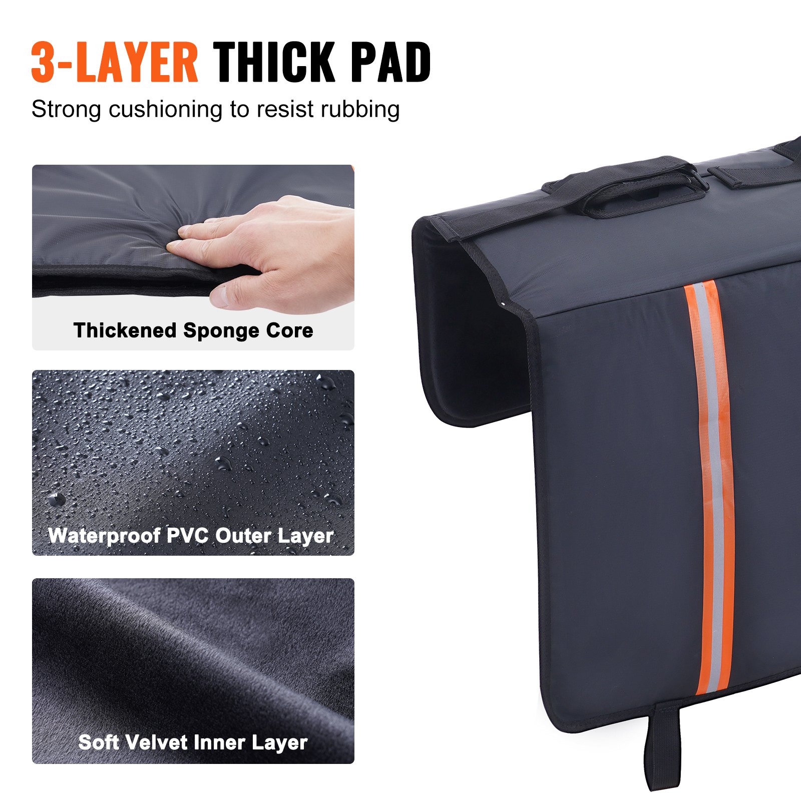 VEVOR Almohadilla protectora para portón trasero, 135 cm, 5 bicicletas