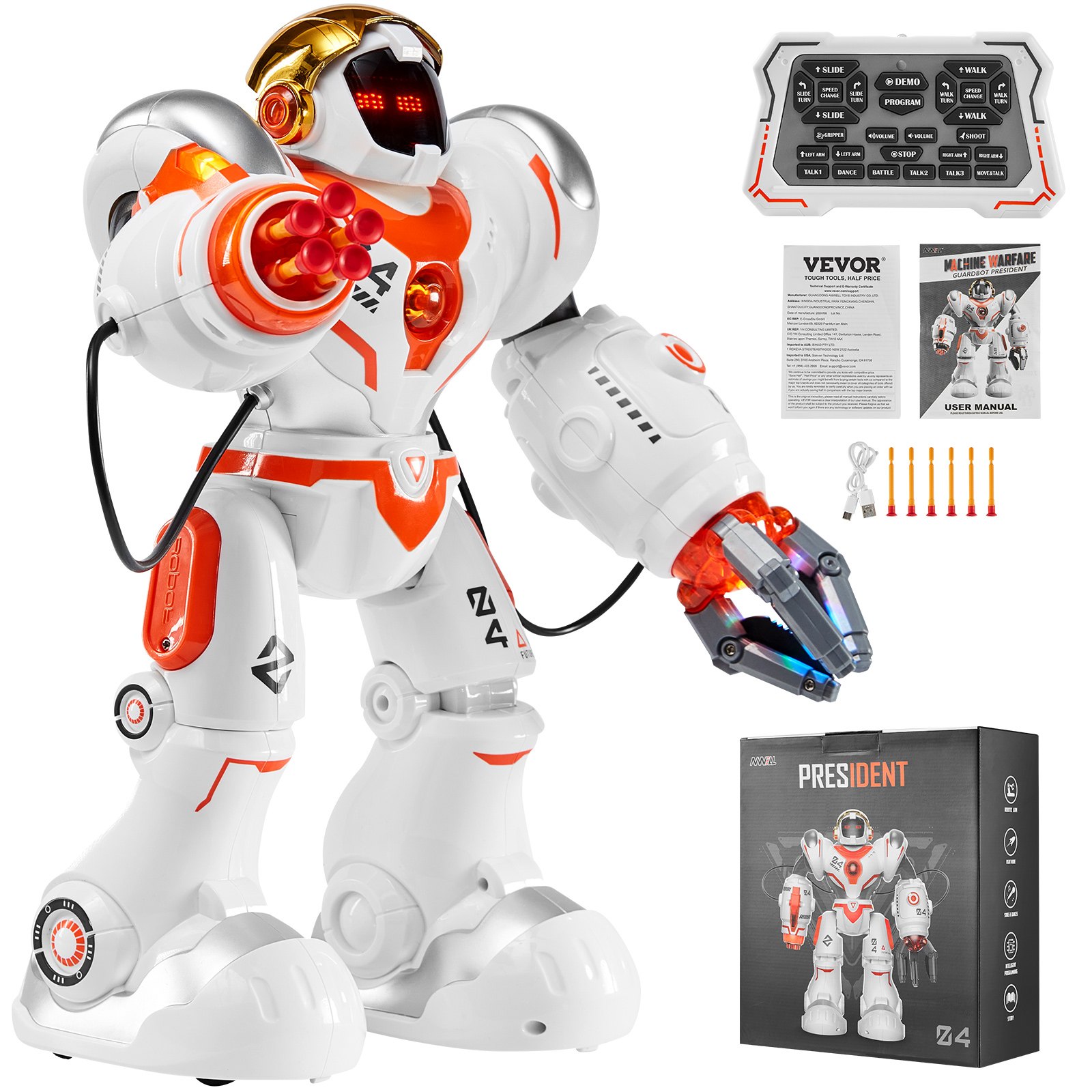 VEVOR RC Robot de Batalla Juguete Robótico de Control Remoto Programable de Niño