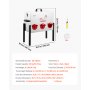 VEVOR Comedero Automático, Capacidad de 13,6 kg, 6 Puertos de Alimentación, sin Desperdicio, Alimentación por Gravedad, Altura Ajustable, Tapa con Cierre, para Pollos, Gallinas Enanas y Faisanes