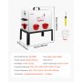 VEVOR Comedero Automático para Pollos, Capacidad de 18 kg, 6 Puertos de Alimentación, sin Desperdicio con Separador Incorporado, con Pestillo y Asa, Construcción Metálica, 462 x 315 x 505 mm