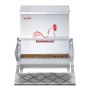 VEVOR Comedero automático, capacidad de 18 kg, resistente a la lluvia, con pedal y tapa con cerradura, Sin desperdicio, acero galvanizado, para pollos, gallinas enanas, aves de corral y faisanes