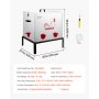 VEVOR Comedero Automático Metálico, Carga de 38,56 kg, 6 Puertos de Alimentación, sin Desperdicio, con Divisor Incorporado, Pestillo y Asa, para Pollos, Gallinas Enanas, Faisanes y Gallineros