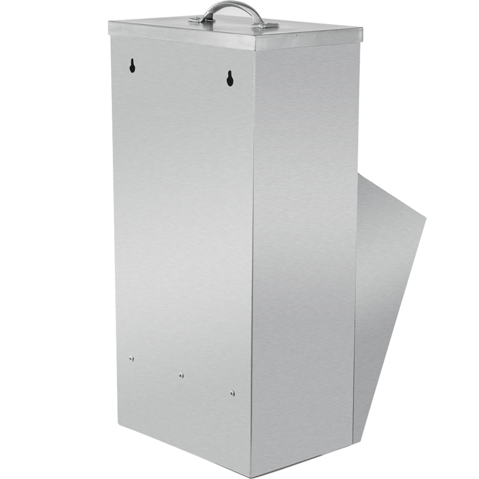 VEVOR Comedero galvanizado para aves de corral con capacidad para 25 libras de alimento, comederos para pollos, sin desperdicio, 12,9x8,3x18,9 pulgadas, comedero para pollos colgante con tapa, resiste