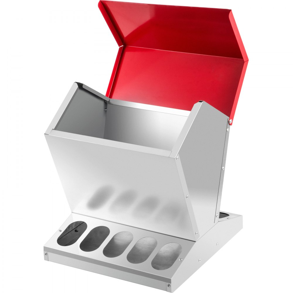 VEVOR Poultry Feeder, 11kg Capacity, Chicken Feeder with Lid, 29.8x29.8x40cm, Chicken Feeder and Water for 10 Chickens, Outdoor Poultry Feeder