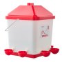 VEVOR Bebedero por Gravedad para Pollos 19 L, 6 Puertos de Agua, Vaso de Llenado Automático, con Asa y Anillo de Goma Sellado, Material PP Impermeable, Diseño Antidesperdicio, 420 x 370 x 420 mm