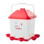VEVOR Bebedero por Gravedad para Pollos 19 L, 6 Puertos de Agua, Vaso de Llenado Automático, con Asa y Anillo de Goma Sellado, Material PP Impermeable, Diseño Antidesperdicio, 420 x 370 x 420 mm