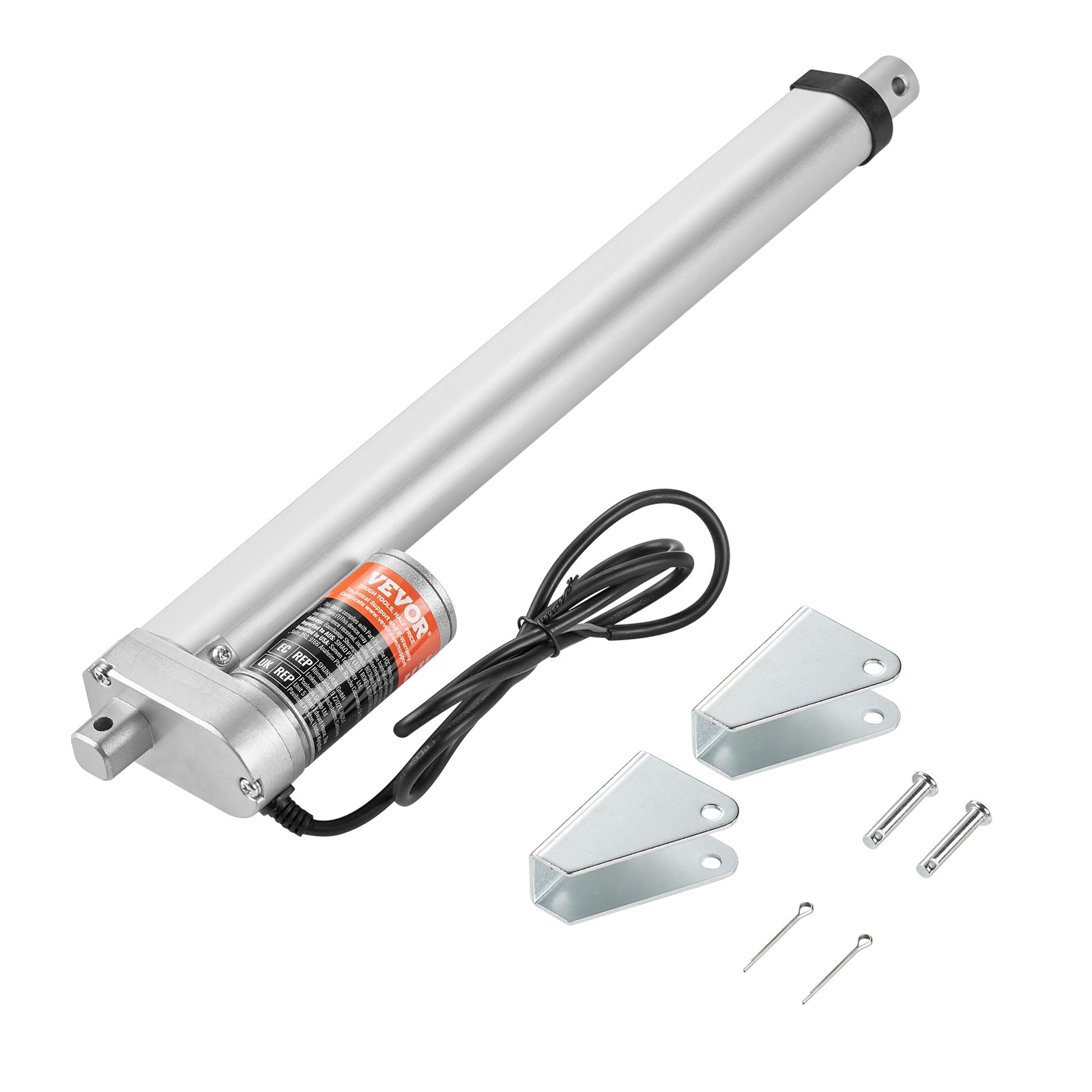 VEVOR 1500N Linear Actuator DC 12V Linear Drive IP54 Electric Linear Motor 300mm Stroke Length Noise Level ≤ 60dB Electric Door Opener 5mm/s Travel Speed Linear Technology Adjustment Drive