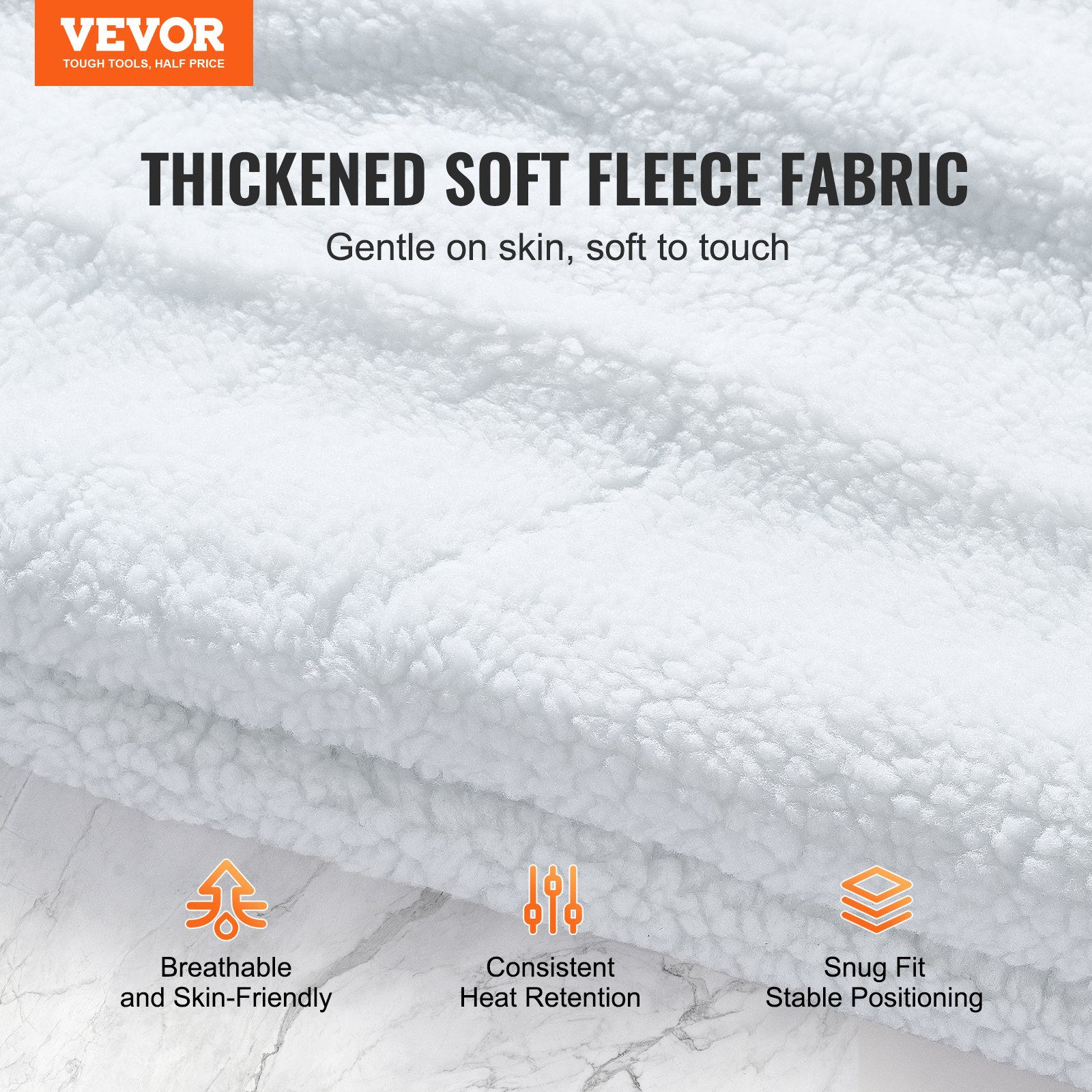 VEVOR Almohadilla Térmica Profesional de Cama Masaje 1795 x 770 x 13 mm Blanco