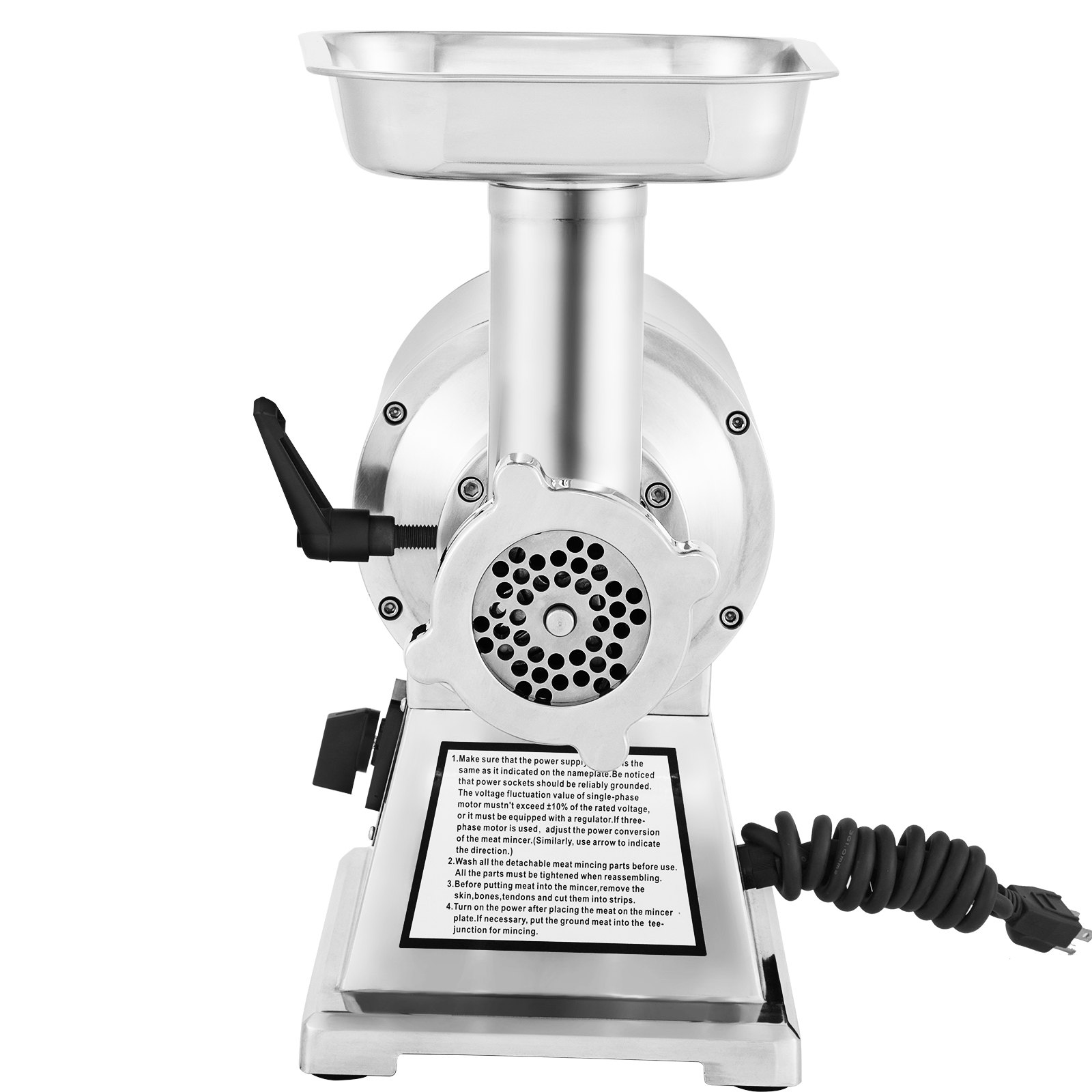 Vevor Picadora De Carne 250 Kg/h 1100 W 2 Placas Embutido De Salchicha 225 Rpm
