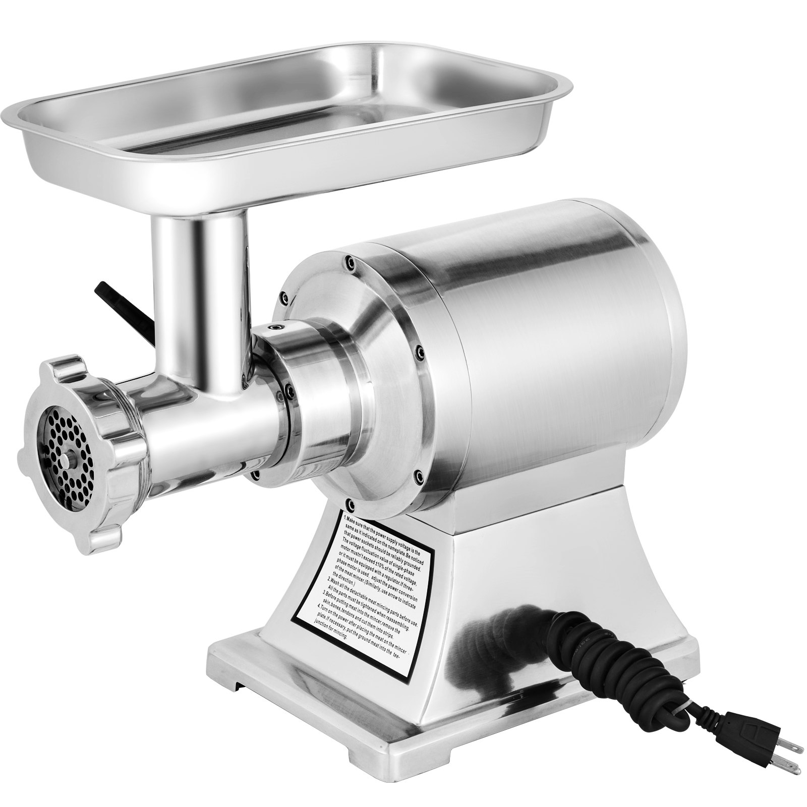 Vevor Picadora De Carne 250 Kg/h 1100 W 2 Placas Embutido De Salchicha 225 Rpm