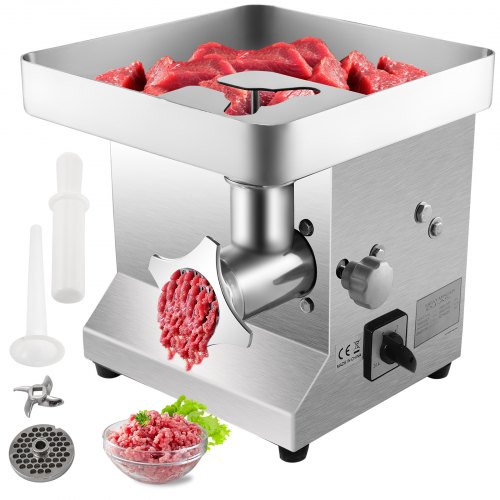 VEVOR Picadora de Carne 850W Automática 250kg/h con 2 Placas Molienda Acero