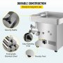VEVOR Picadora de Carne 1100W Eléctrica Automática 300kg/h Molienda Carne Acero